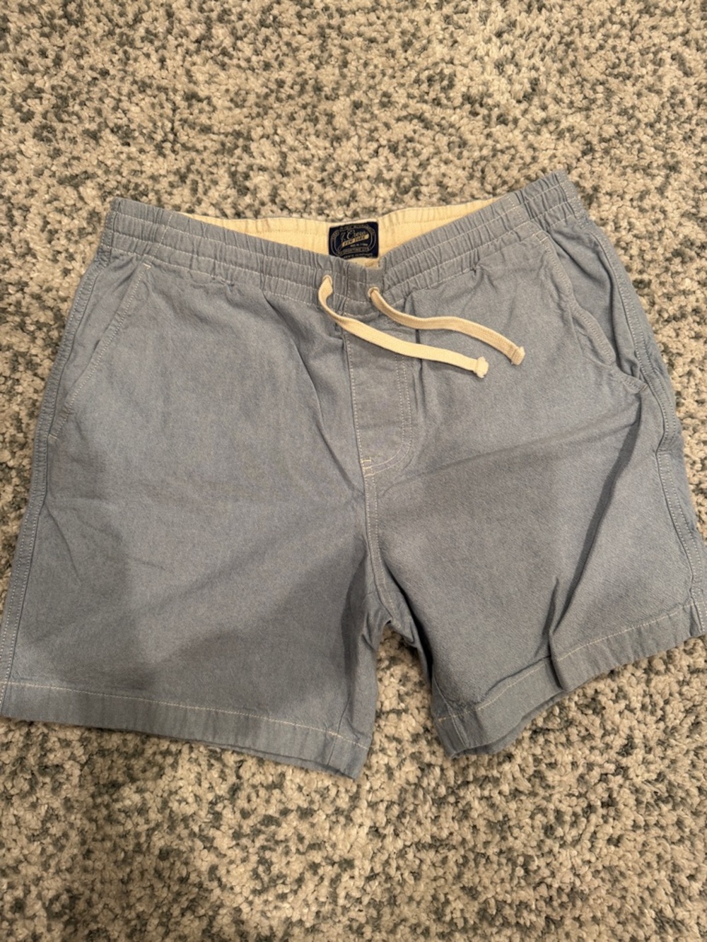 J. Crew Light Blue Drawstring Elastic Waist Men's Athletic Shorts